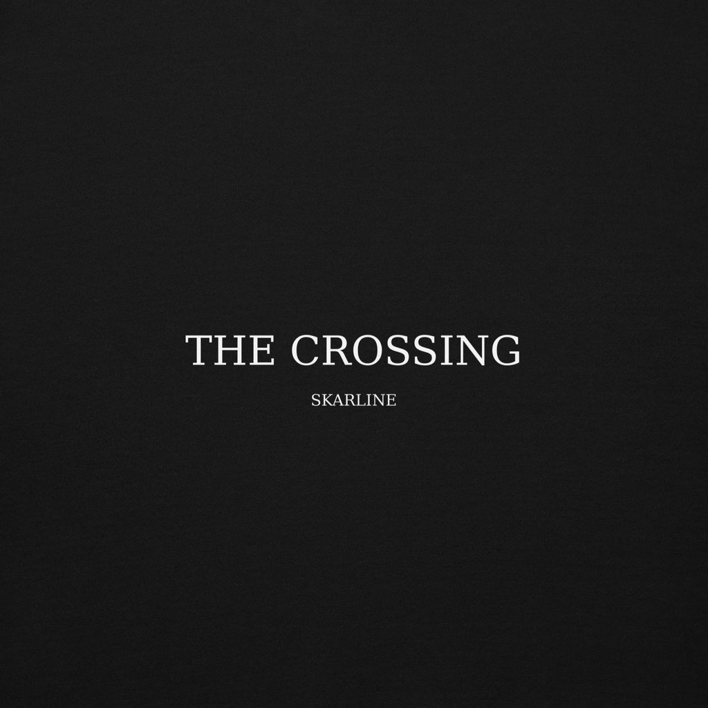 The Crossing Hoodie in Black — Front Detail