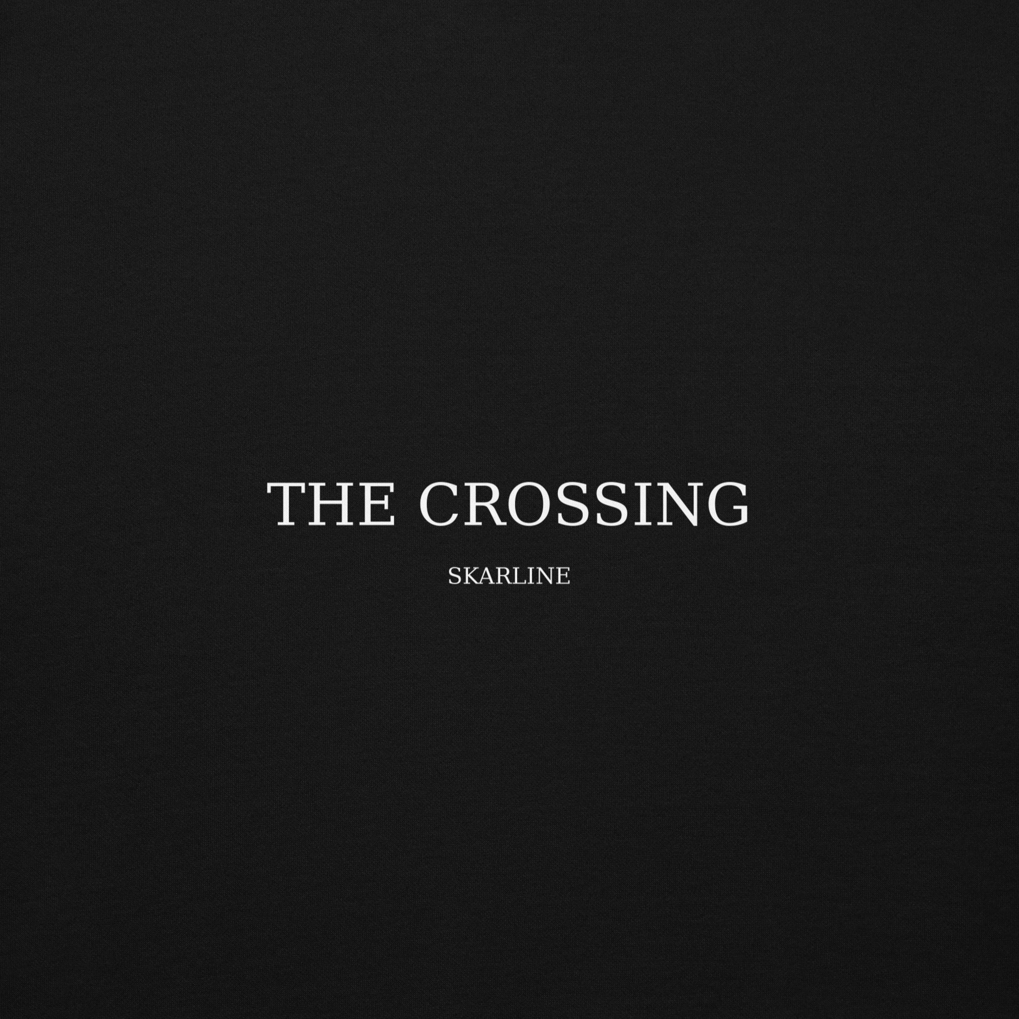 The Crossing Hoodie in Black — Front Detail