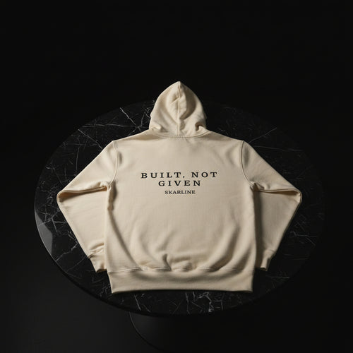 Built, Not Given Hoodie in Bone — Back View
