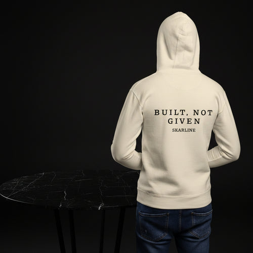 Built, Not Given Hoodie in Bone — Back Detail