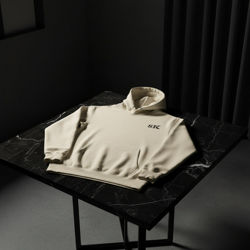 Built, Not Given Hoodie in Bone — Front View