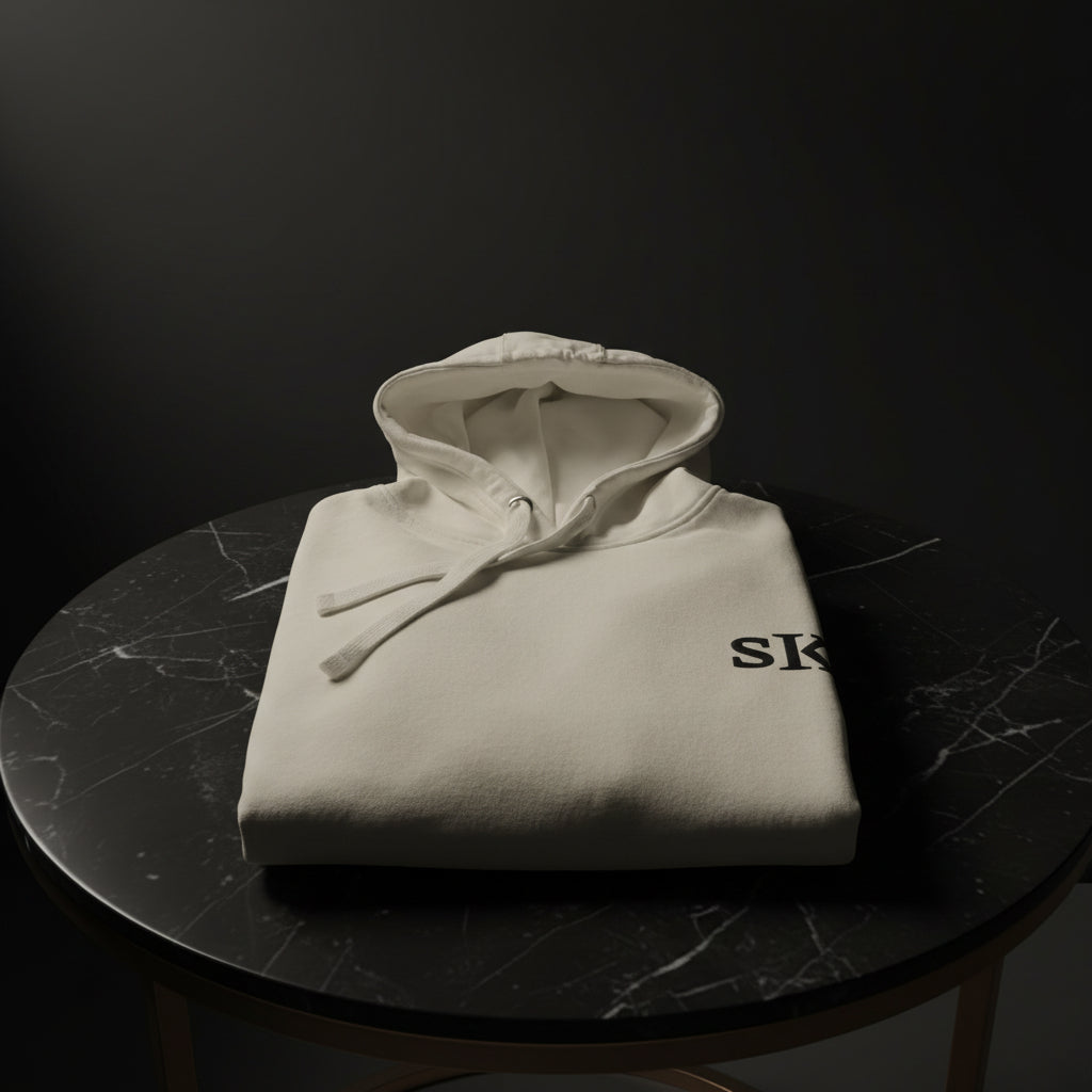 Built, Not Given Hoodie in Bone — Front Lifestyle