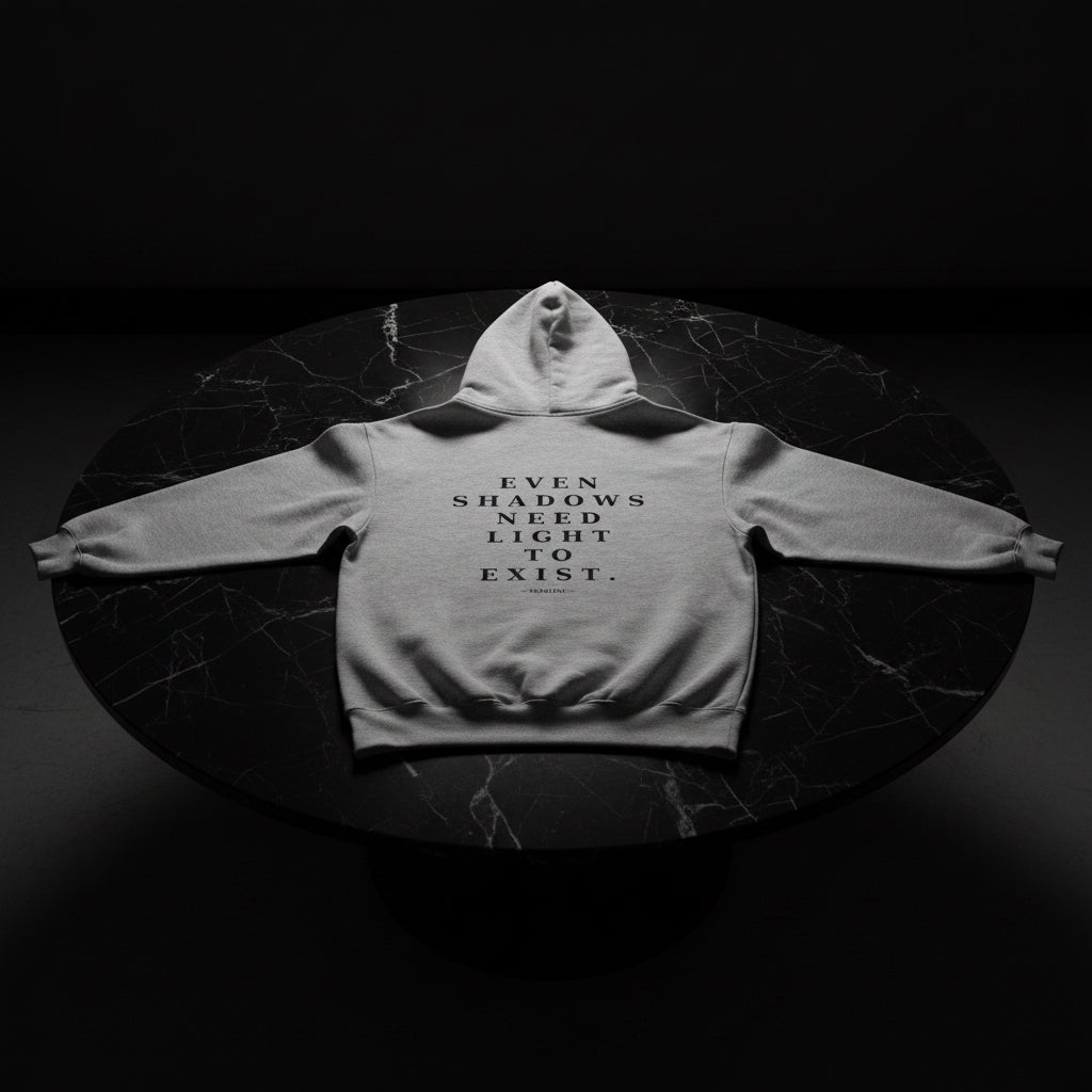 Even Shadows Hoodie in Athletic Heather — Flat Lay