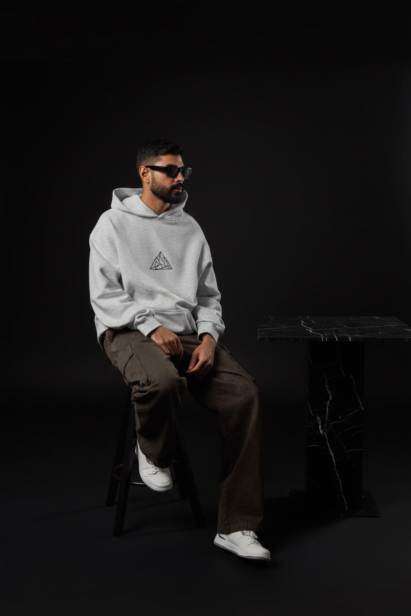 Even Shadows Hoodie in Athletic Heather — Front View